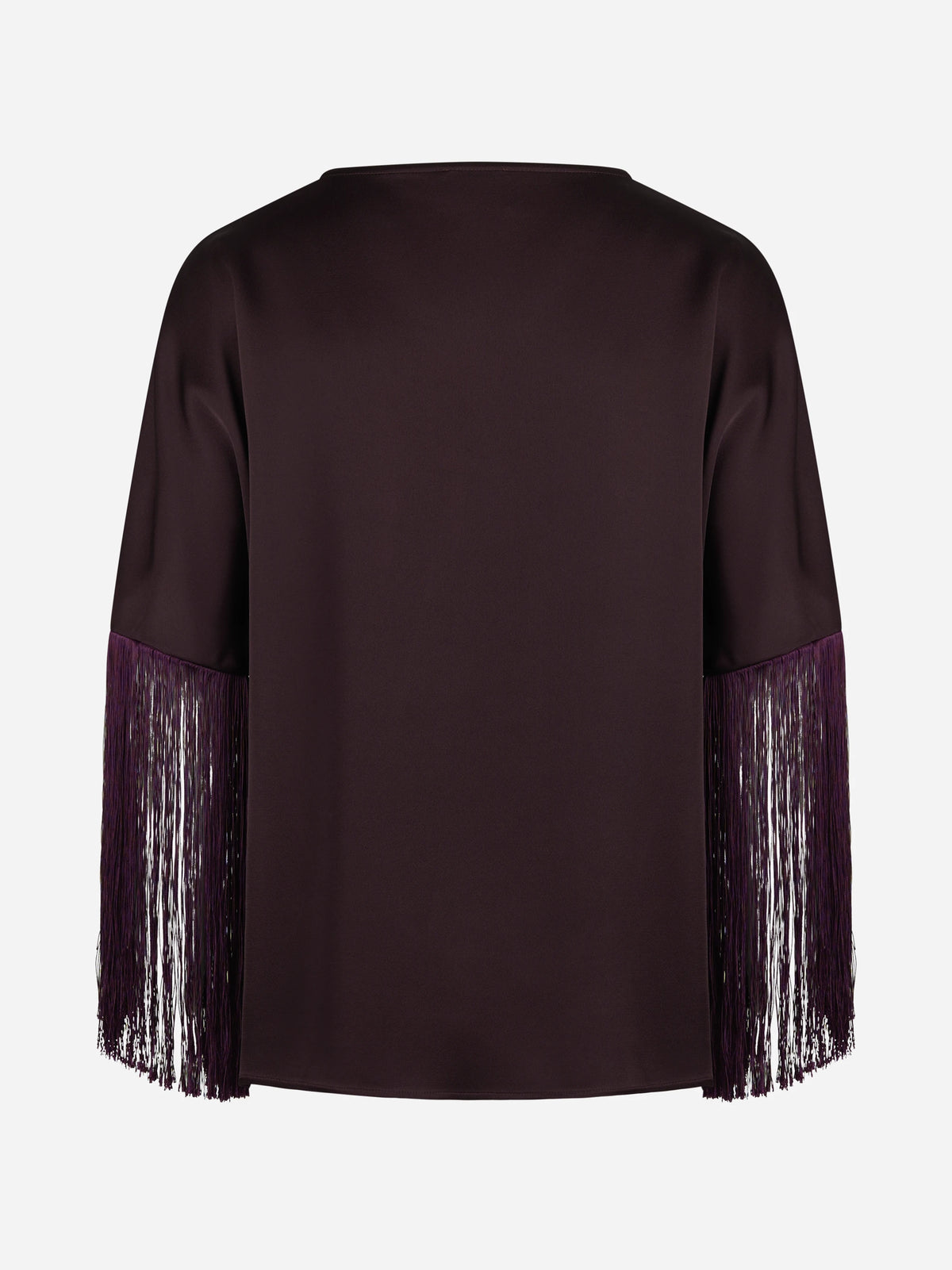 Top Ardisia con frange bordeaux - vista posteriore