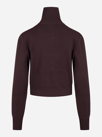 Giacca in maglia con zip bordeaux - dettaglio del prodotto
