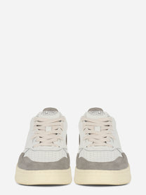 Sneakers Medalist Low In Pelle Bianca E Suede Grigio