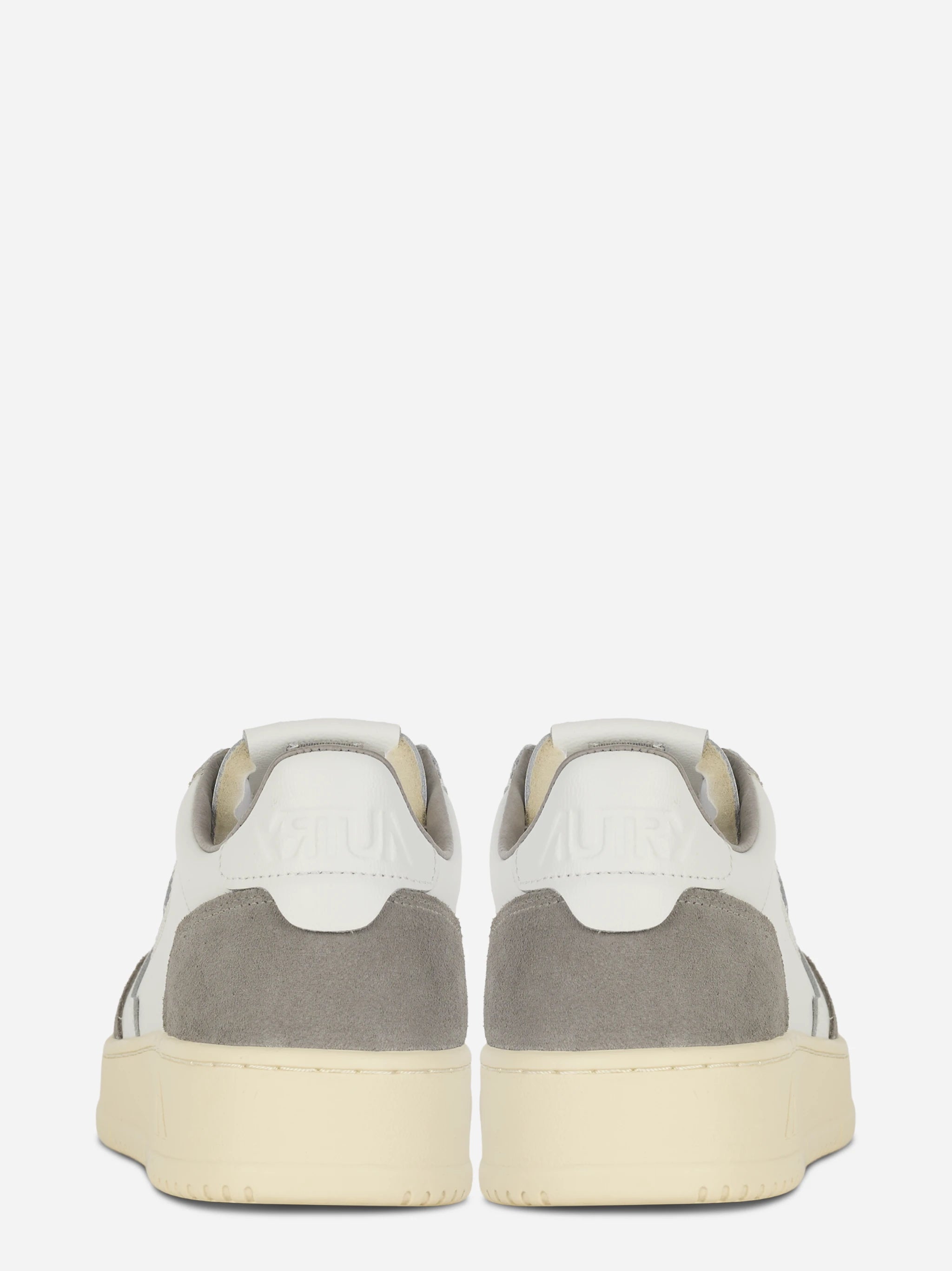 Sneakers Medalist Low In Pelle Bianca E Suede Grigio