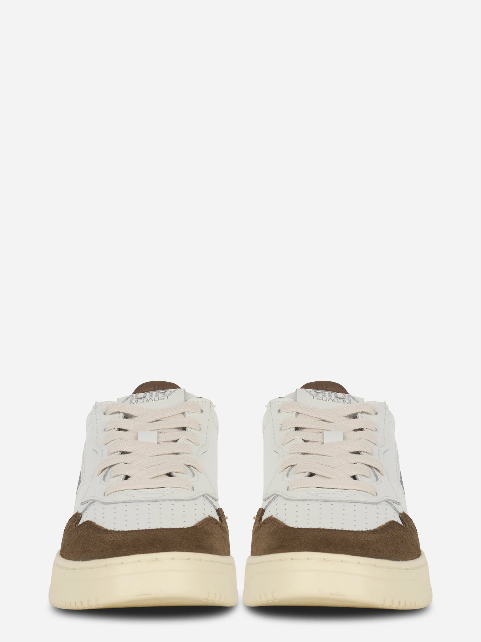Sneakers Medalist Low In Pelle Bianca E Suede Marrone