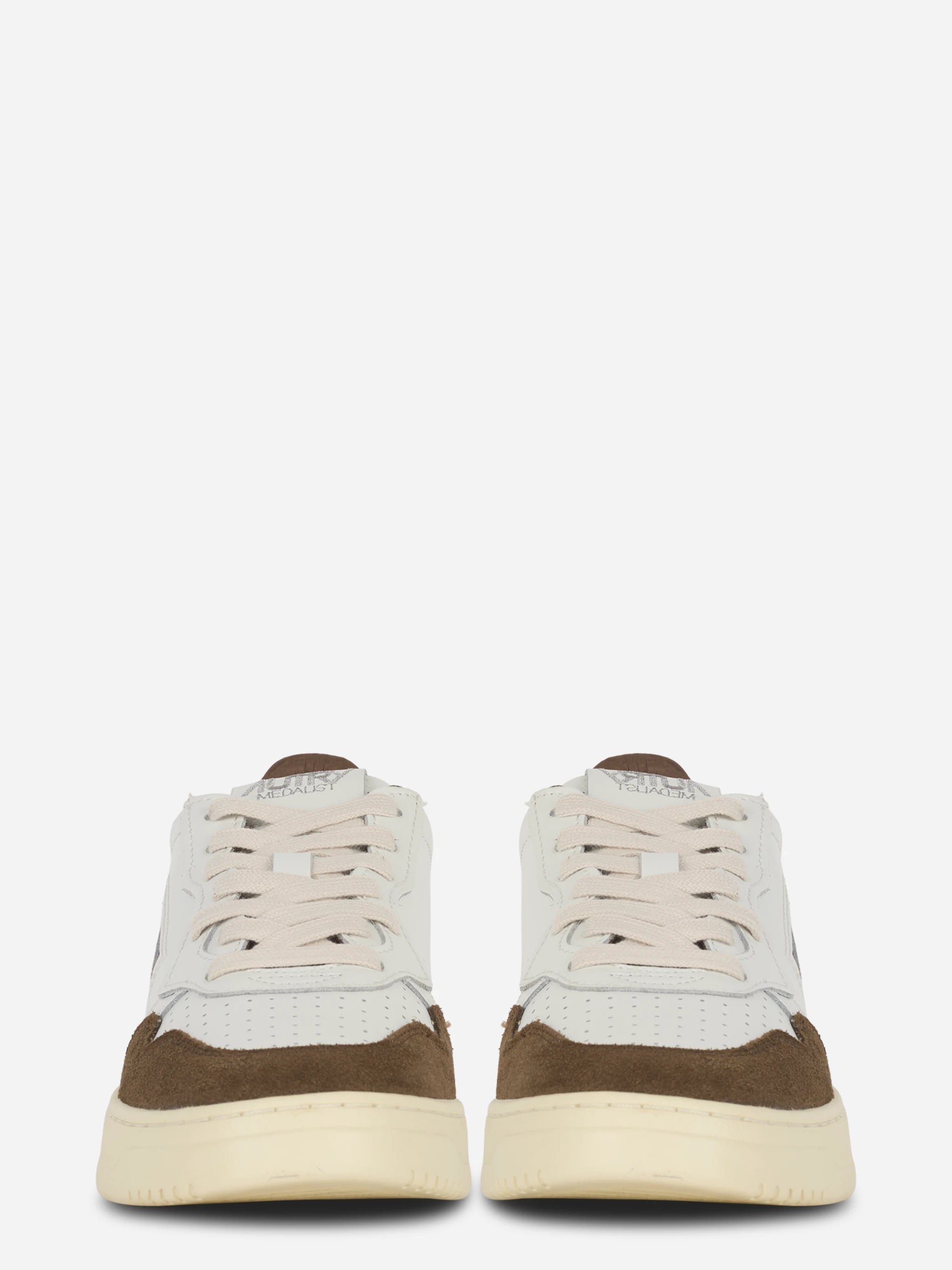 Sneakers Medalist Low In Pelle Bianca E Suede Marrone