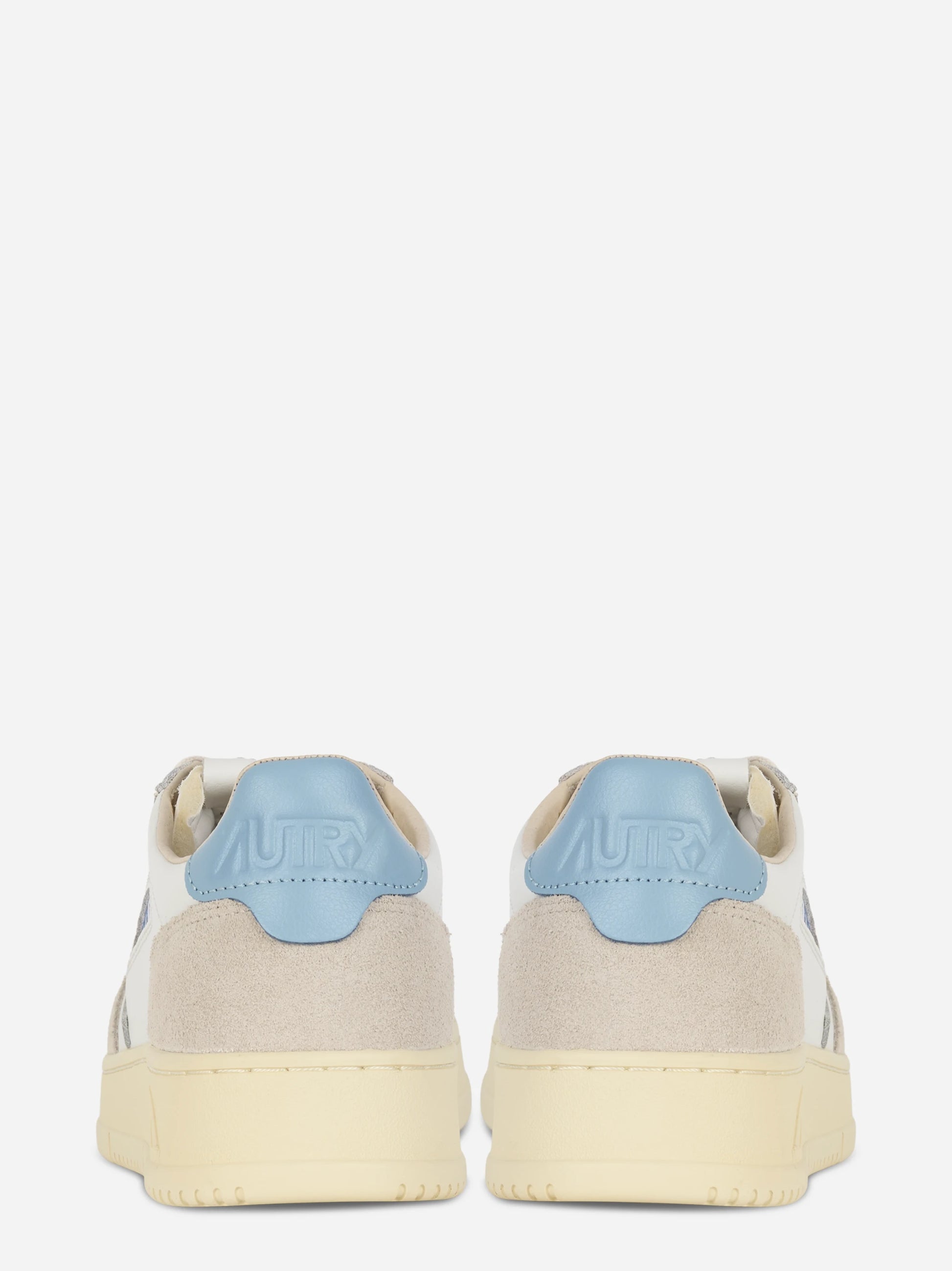 Sneakers Medalist Low In Suede E Pelle Bianca E Forget Me Not