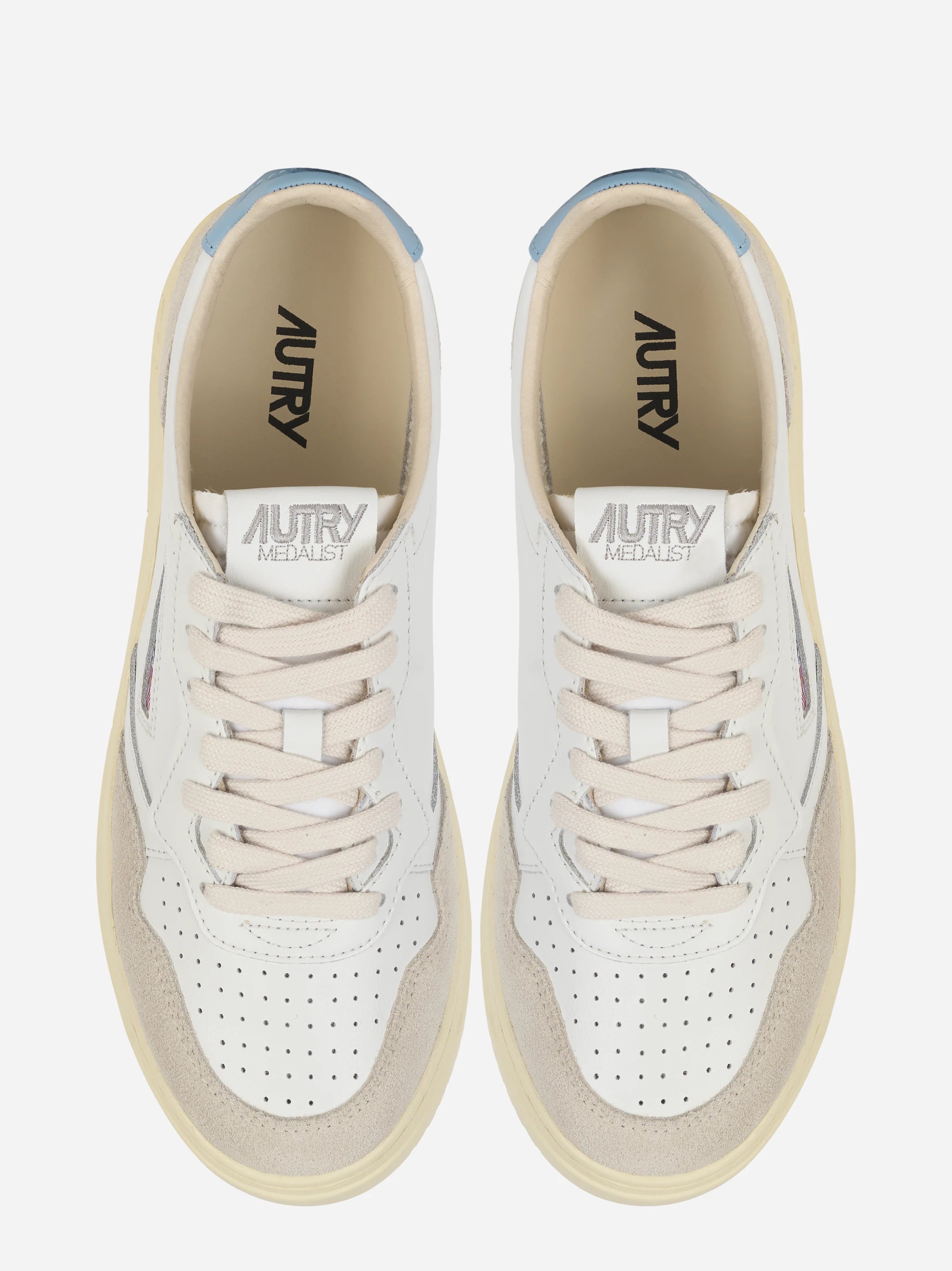 Sneakers Medalist Low In Suede E Pelle Bianca E Forget Me Not