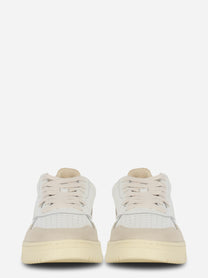 Sneakers Medalist Low In Suede E Pelle Bianca E Teak