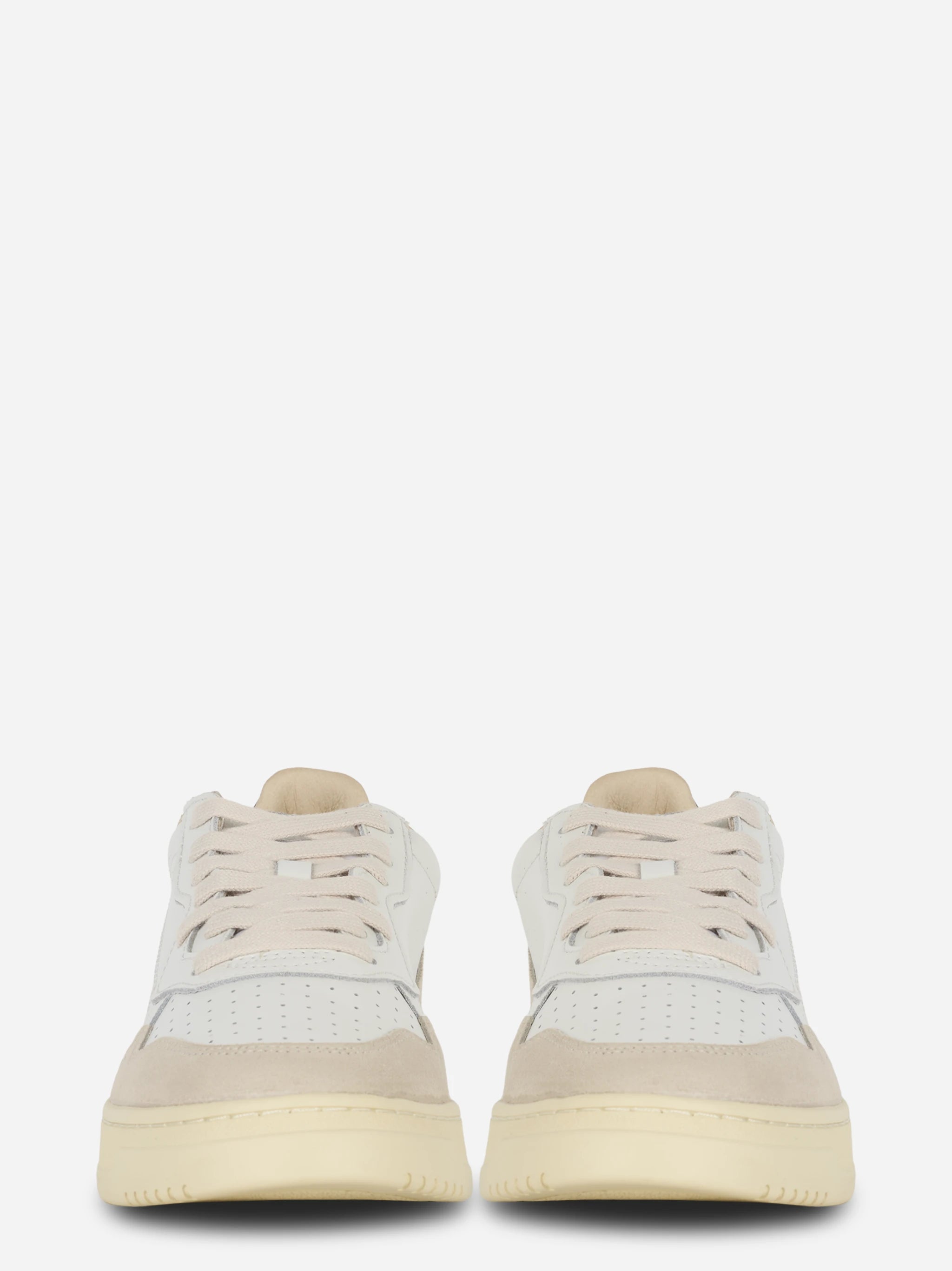 Sneakers Medalist Low In Suede E Pelle Bianca E Teak