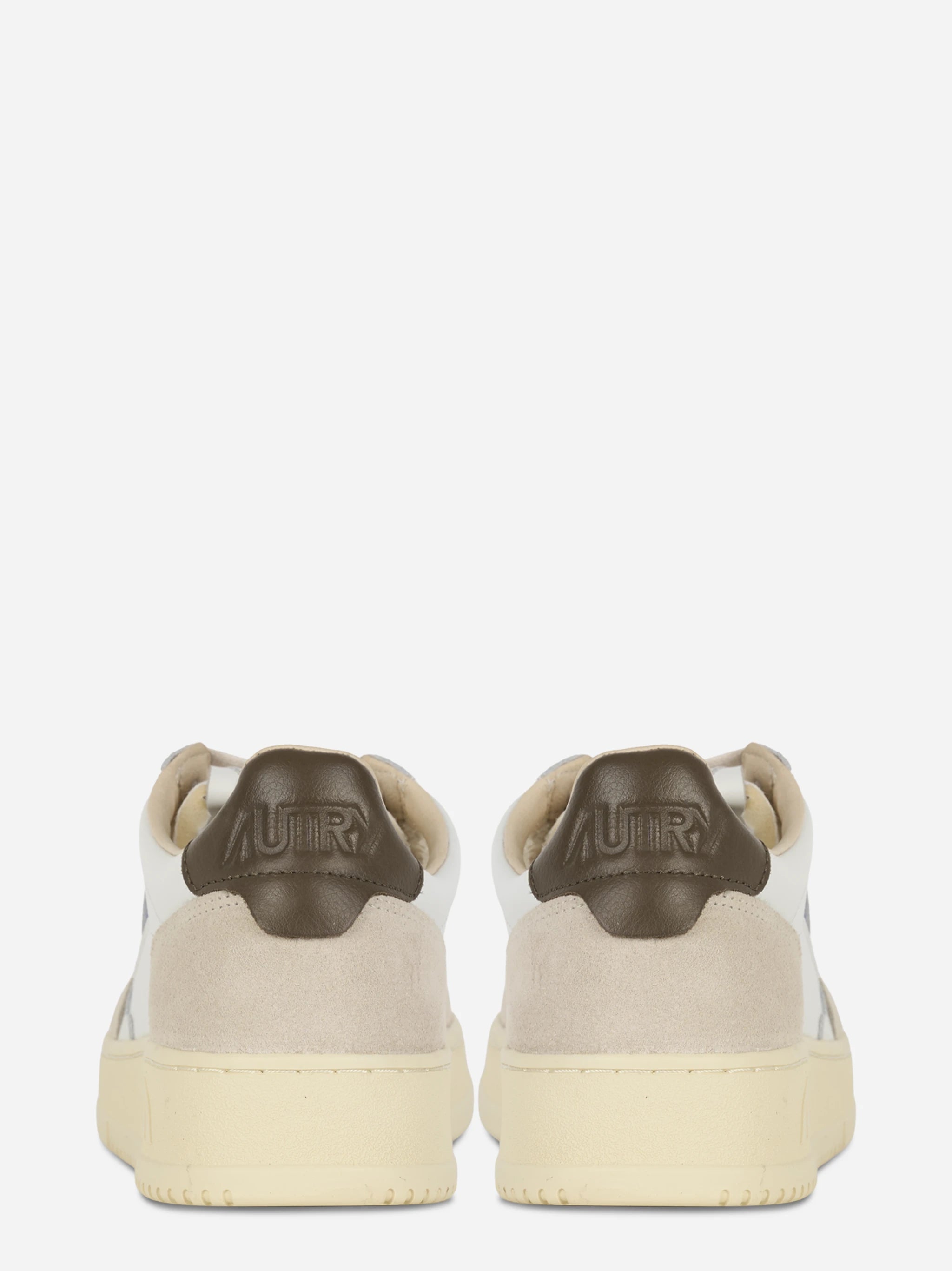 Sneakers Medalist Low In Suede E Pelle Bianca E Teak