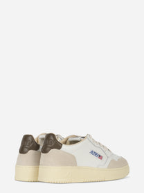 Sneakers Medalist Low In Suede E Pelle Bianca E Teak