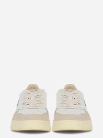 Sneakers Medalist Low In Pelle Bianca E Nera E Suede Beige
