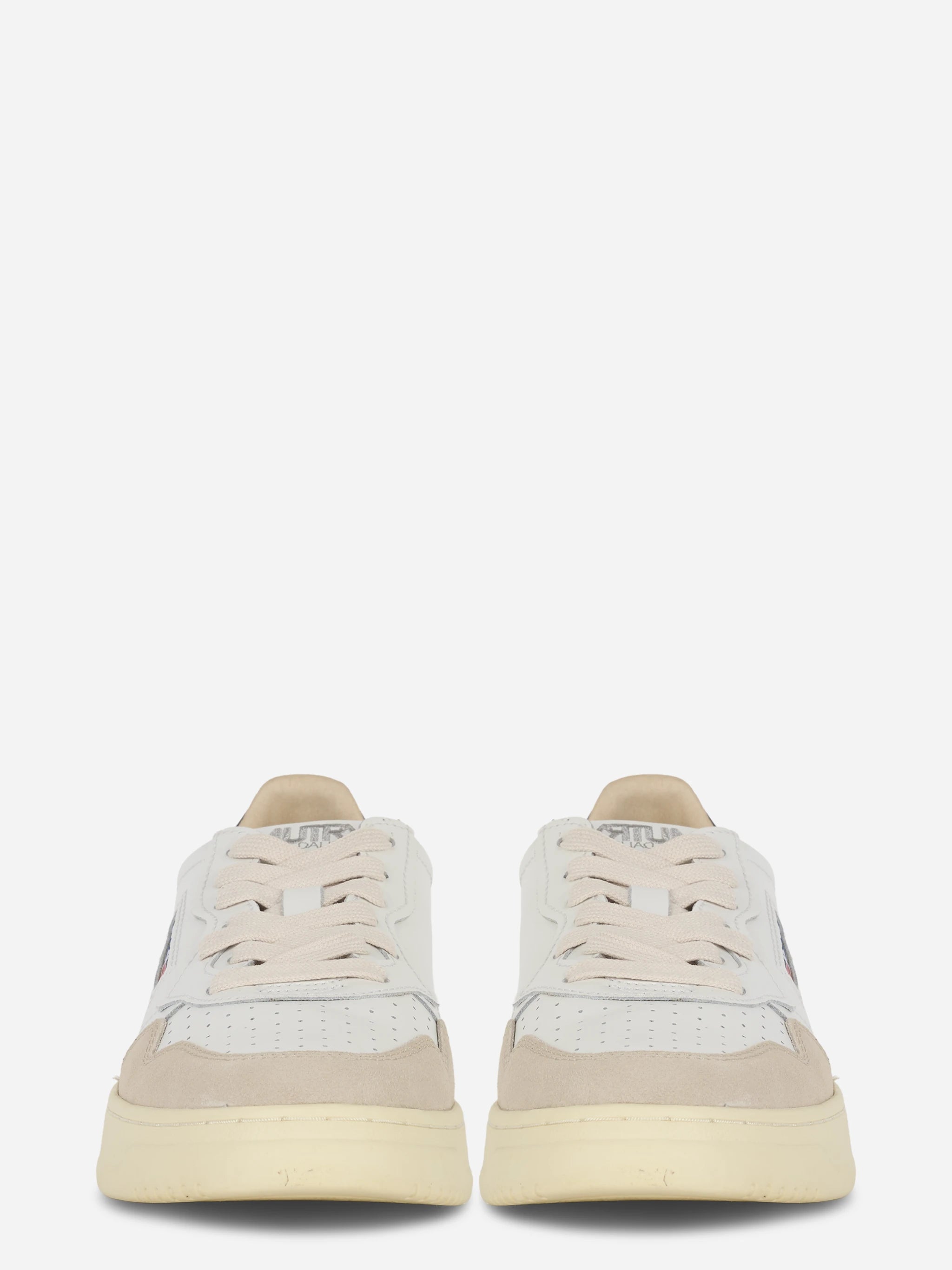 Sneakers Medalist Low In Pelle Bianca E Nera E Suede Beige