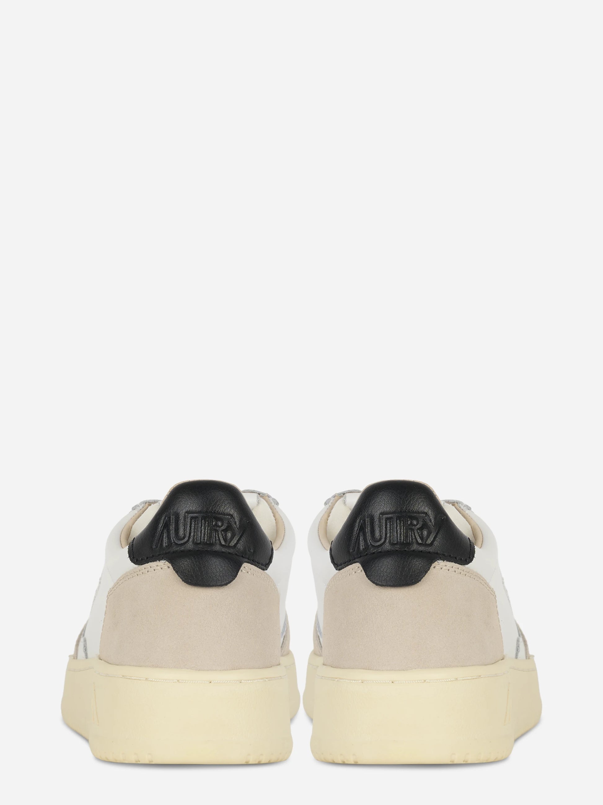 Sneakers Medalist Low In Pelle Bianca E Nera E Suede Beige