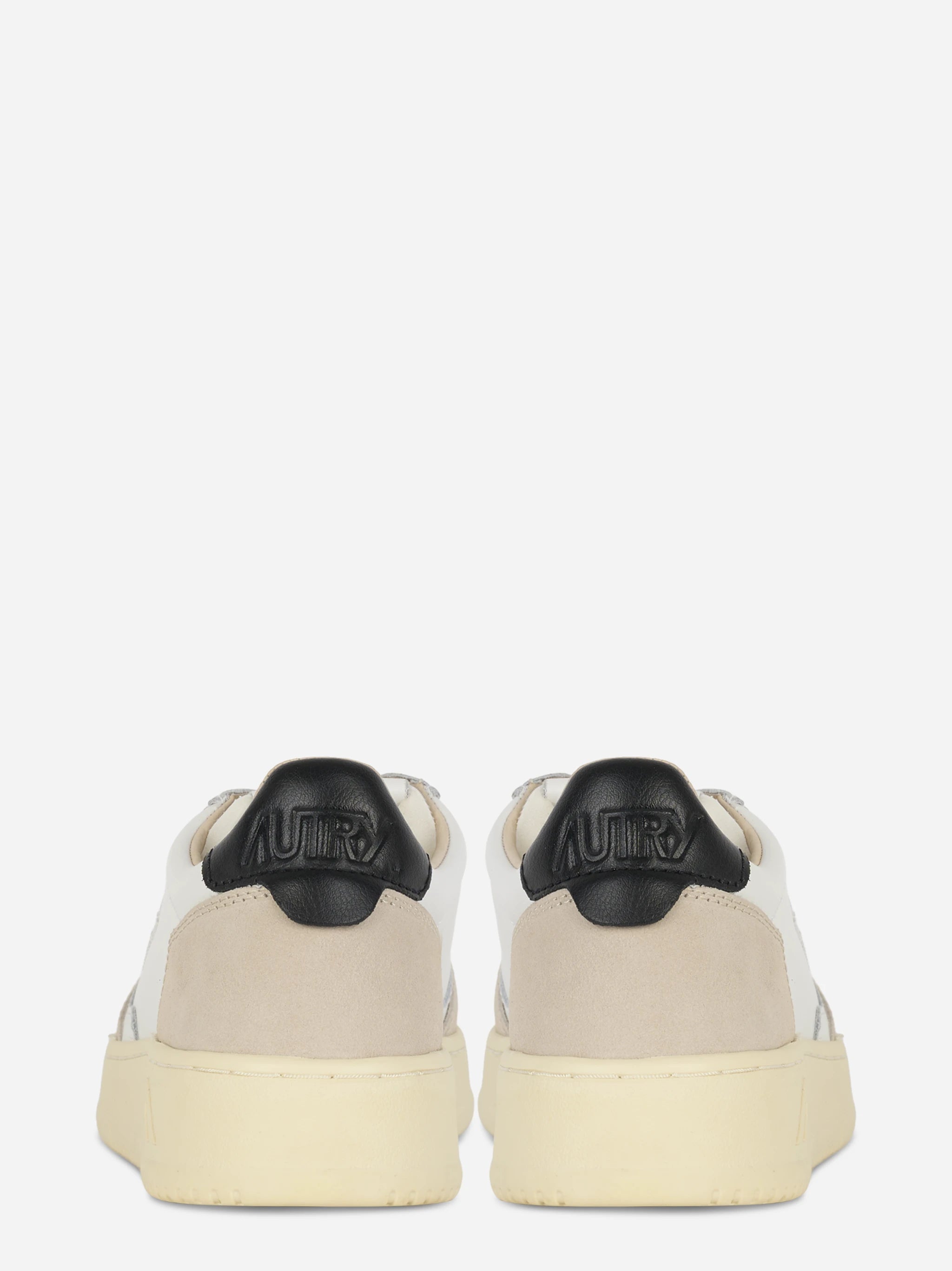 Sneakers Medalist Low In Pelle Bianca E Nera E Suede Beige