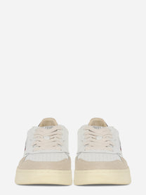 Sneakers Medalist Low In Pelle Bianca E Blu E Suede Beige