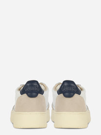 Sneakers Medalist Low In Pelle Bianca E Blu E Suede Beige