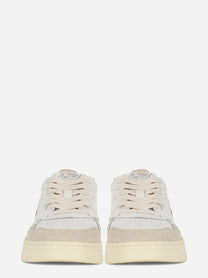 Sneakers Medalist Low In Pelle Bianca E Suede Beige