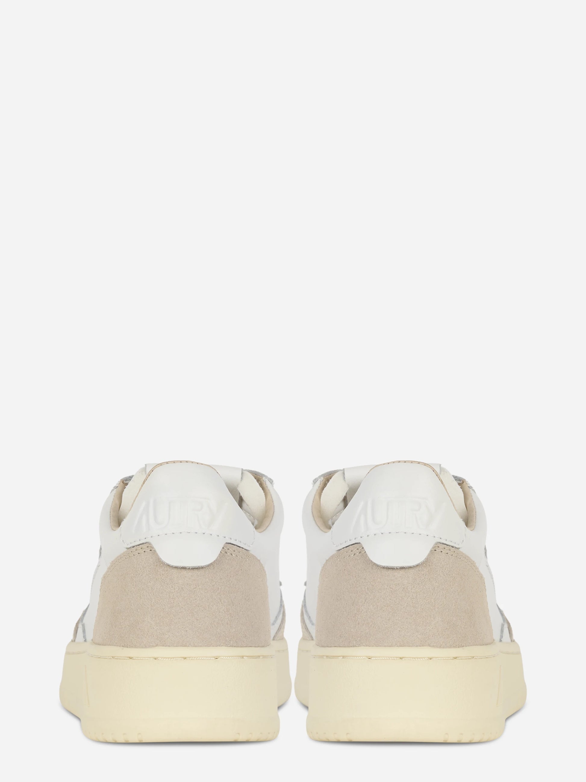 Sneakers Medalist Low In Pelle Bianca E Suede Beige
