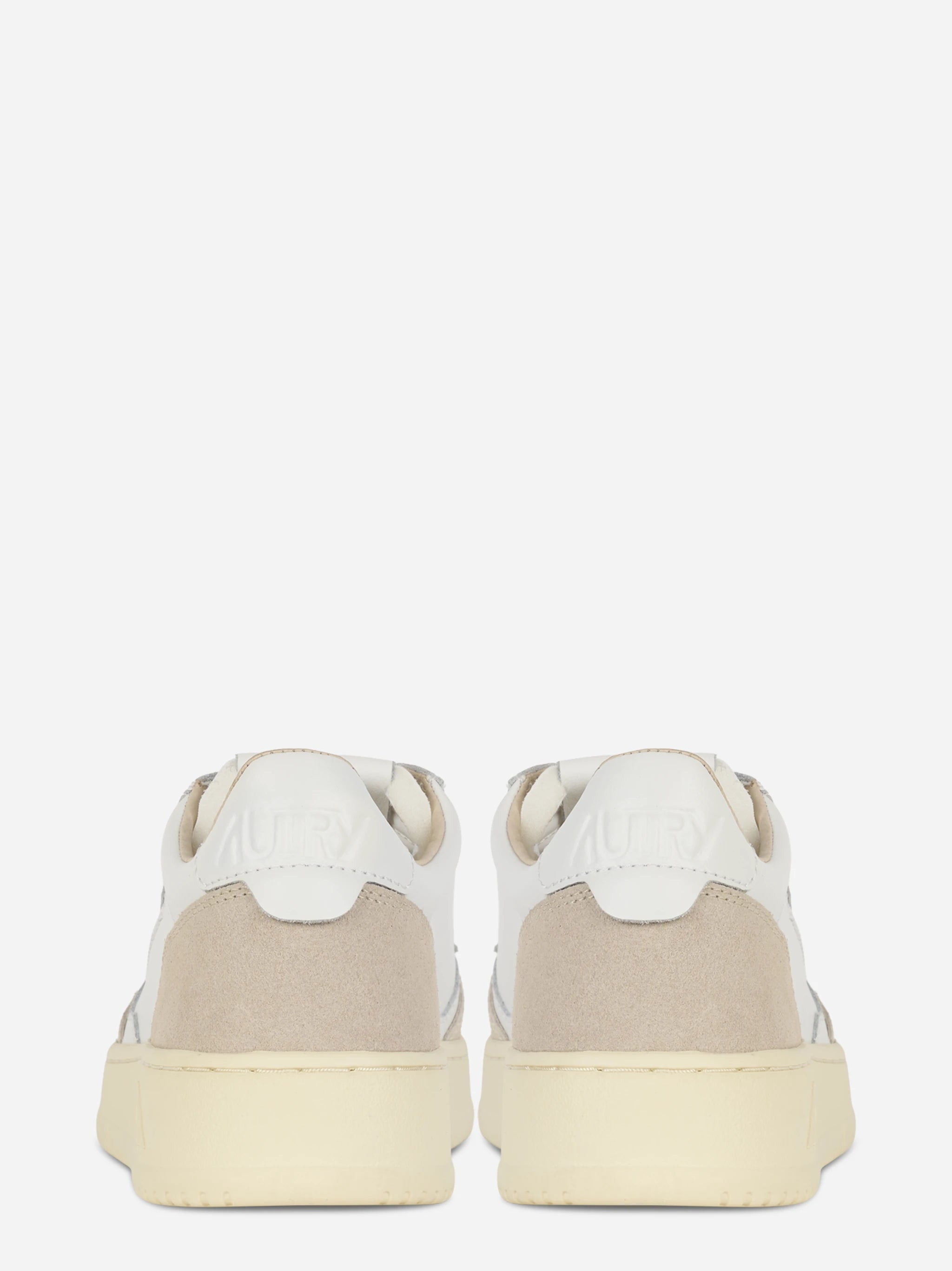 Sneakers Medalist Low In Pelle Bianca E Suede Beige