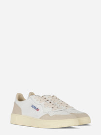 Sneakers Medalist Low In Pelle Bianca E Suede Beige