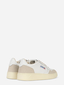 Sneakers Medalist Low In Pelle Bianca E Suede Beige