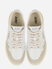 Sneakers Medalist Low In Pelle Bianca E Suede Beige