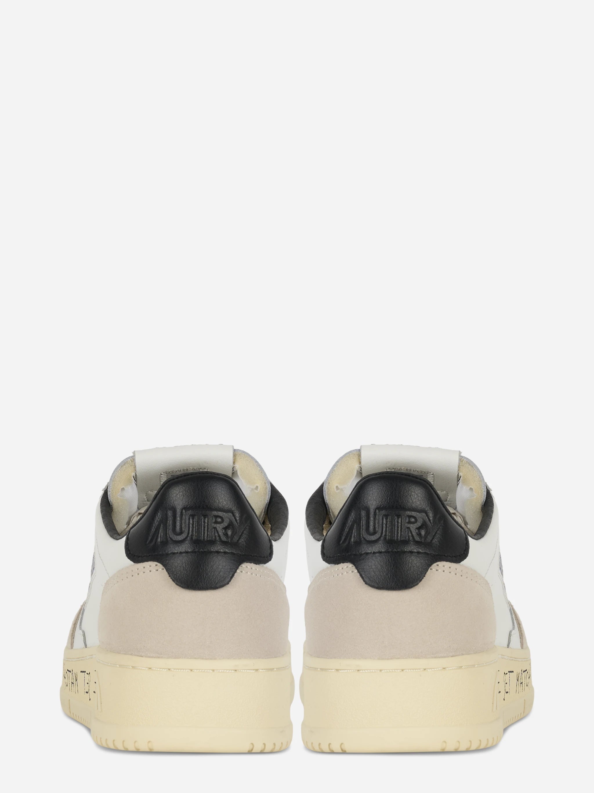 Sneakers Medalist Low In Suede E Pelle Bianca E Nera Con Lettering