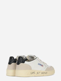 Sneakers Medalist Low In Suede E Pelle Bianca E Nera Con Lettering