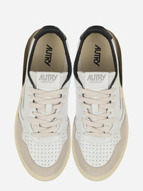 Sneakers Medalist Low In Suede E Pelle Bianca E Nera Con Lettering