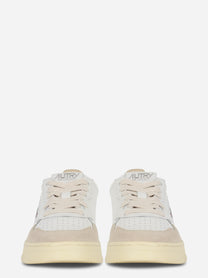 Sneakers Medalist Low In Pelle Bianca E Suede Beige