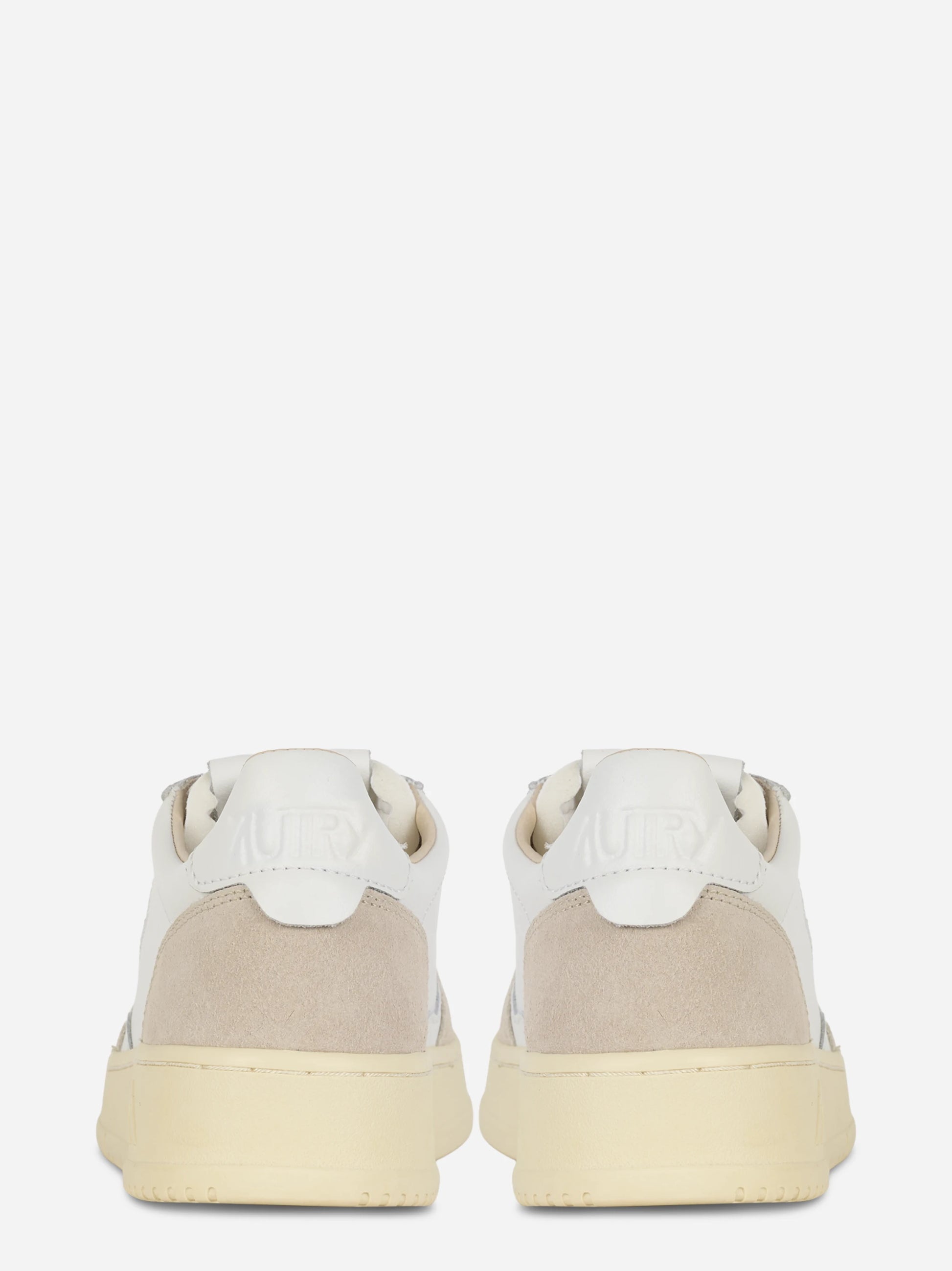 Sneakers Medalist Low In Pelle Bianca E Suede Beige