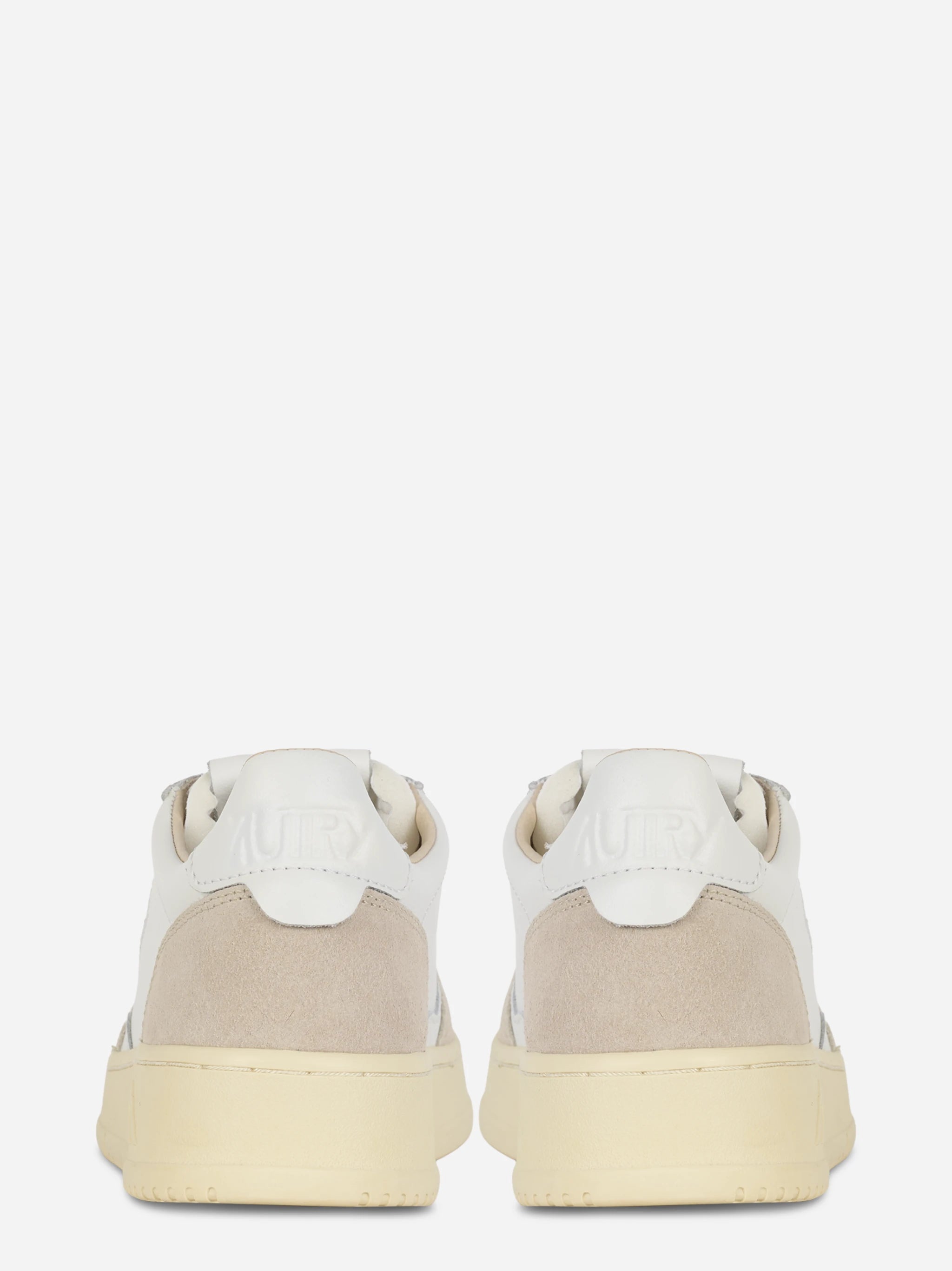 Sneakers Medalist Low In Pelle Bianca E Suede Beige