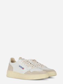 Sneakers Medalist Low In Pelle Bianca E Suede Beige