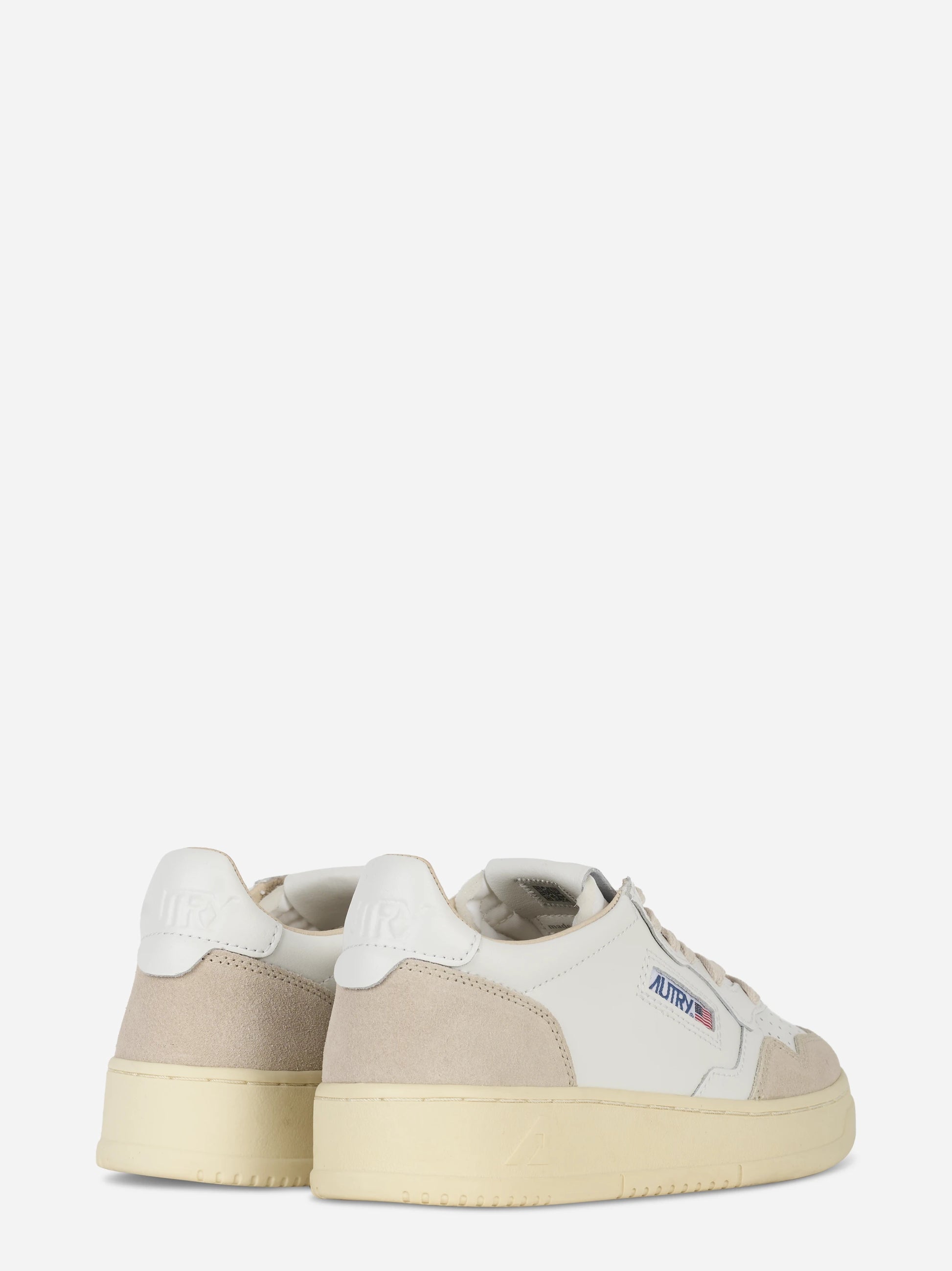 Sneakers Medalist Low In Pelle Bianca E Suede Beige