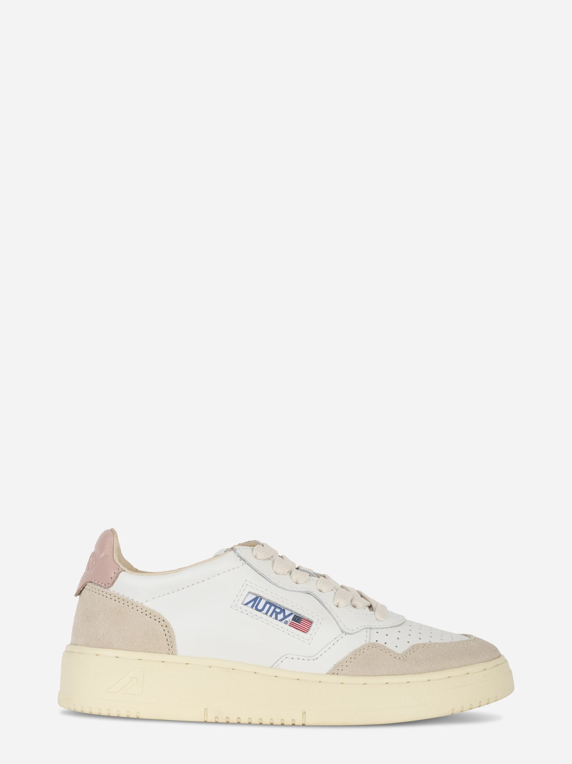 Sneakers Medalist Low In Pelle Bianca E Powder E Suede Beige