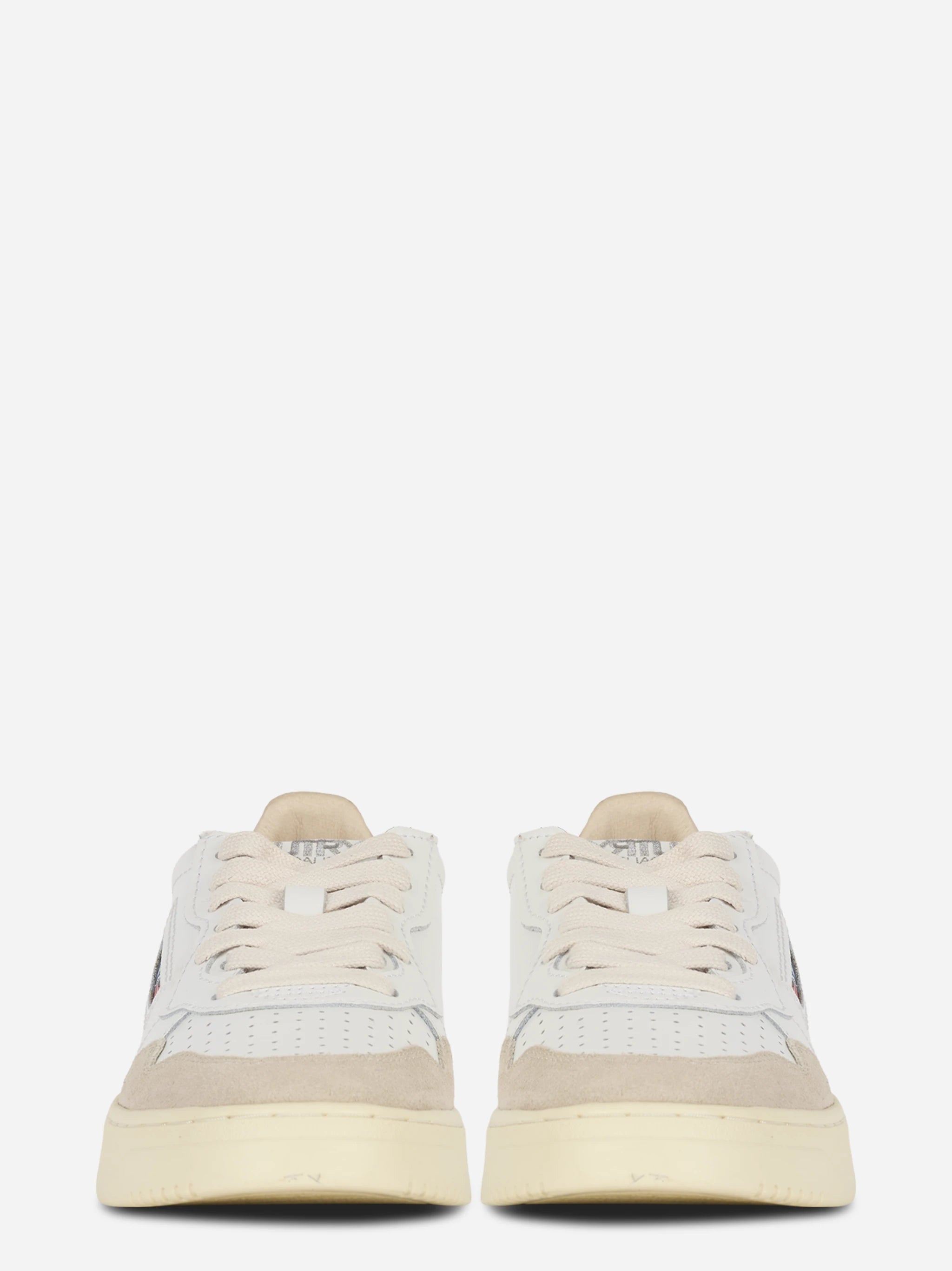 Sneakers Medalist Low In Pelle Bianca E Powder E Suede Beige