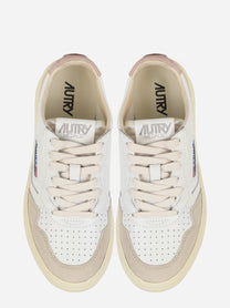 Sneakers Medalist Low In Pelle Bianca E Powder E Suede Beige