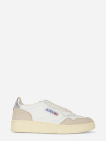 Sneakers Medalist Low In Pelle E Suede Bianca E Argento