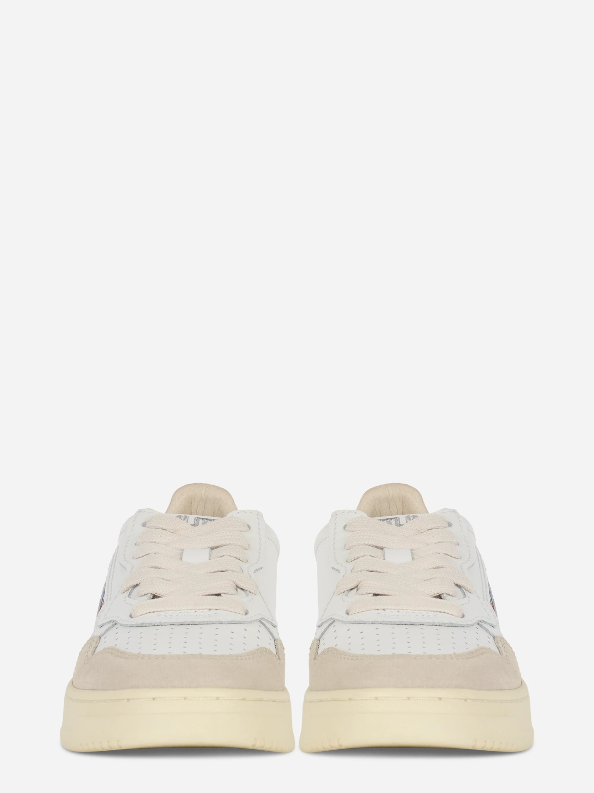 Sneakers Medalist Low In Pelle E Suede Bianca E Argento