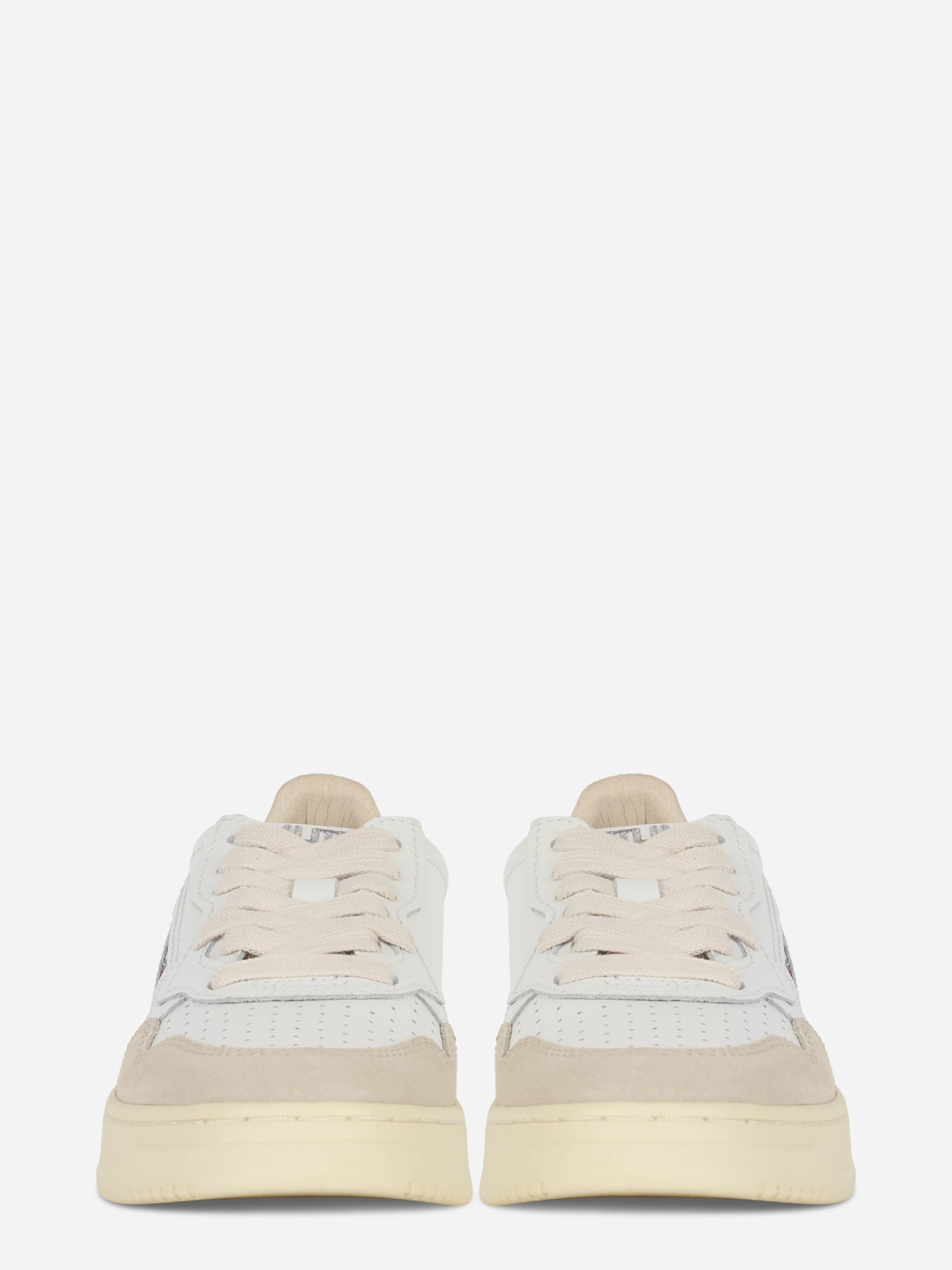 Sneakers Medalist Low In Pelle E Suede Bianca E Argento