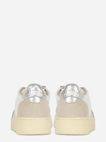 Sneakers Medalist Low In Pelle E Suede Bianca E Argento
