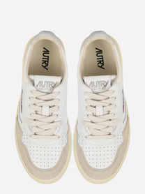 Sneakers Medalist Low In Pelle E Suede Bianca E Argento