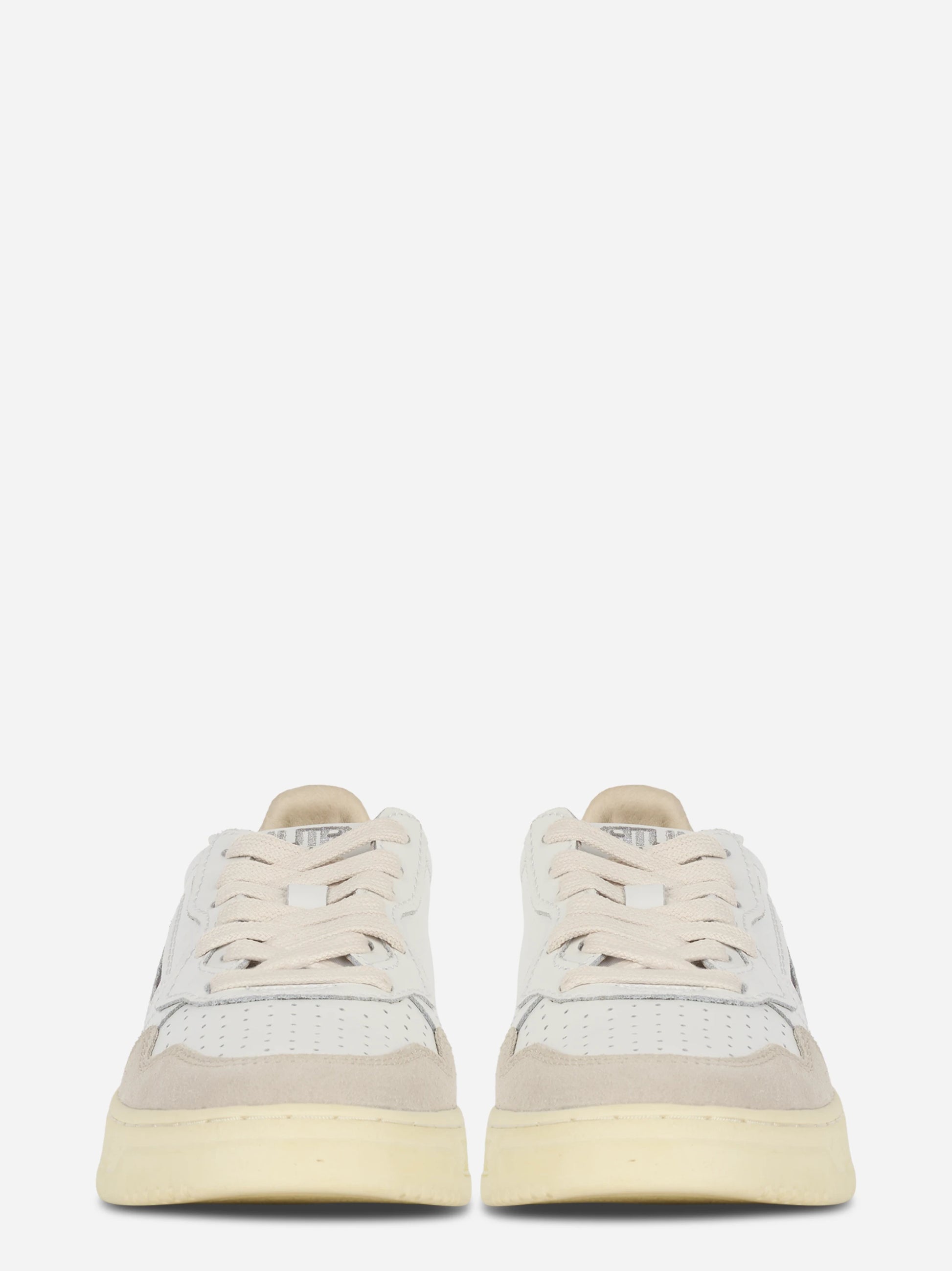 Sneakers Medalist Low In Pelle E Suede Bianca E Oro