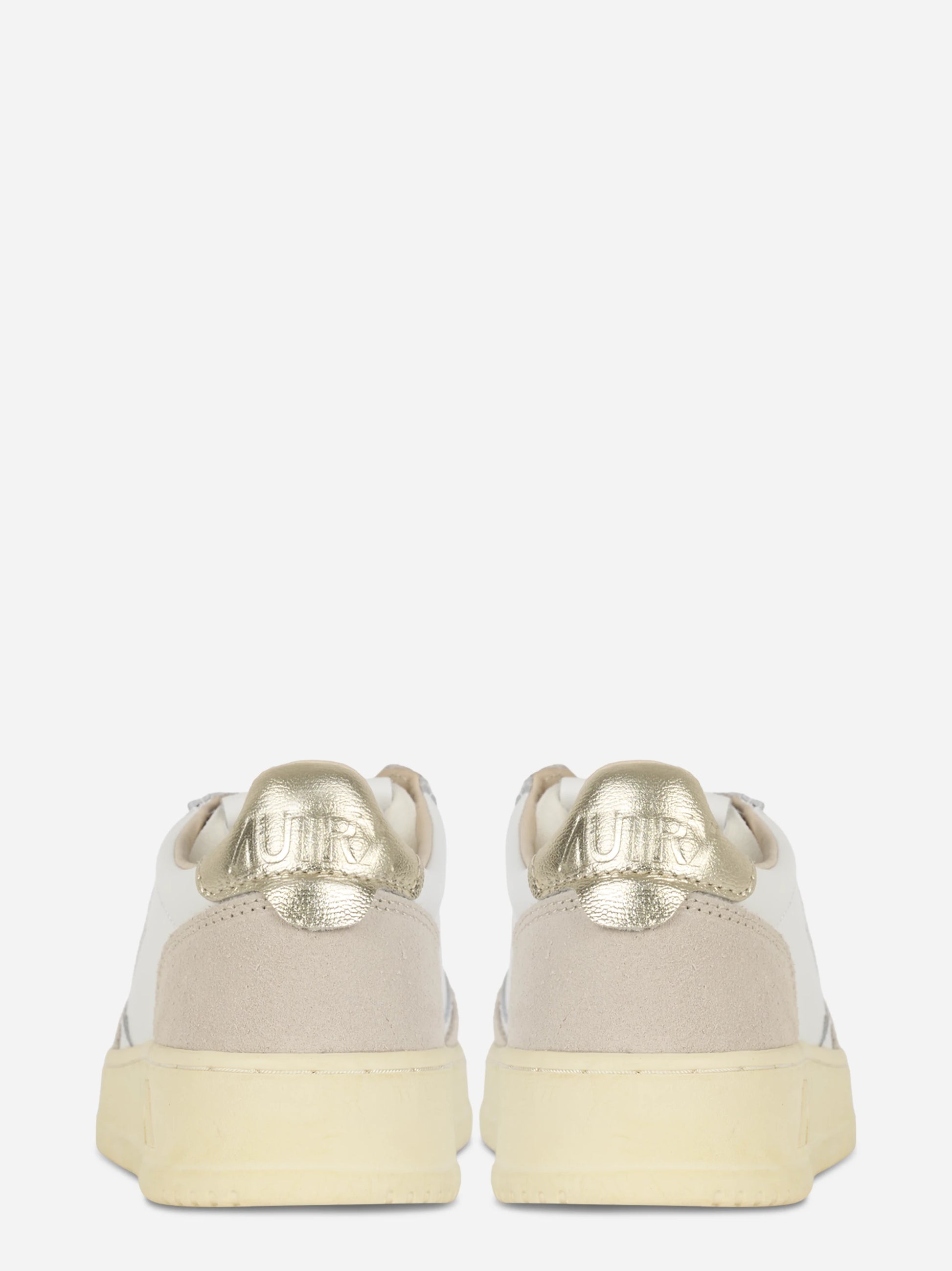 Sneakers Medalist Low In Pelle E Suede Bianca E Oro