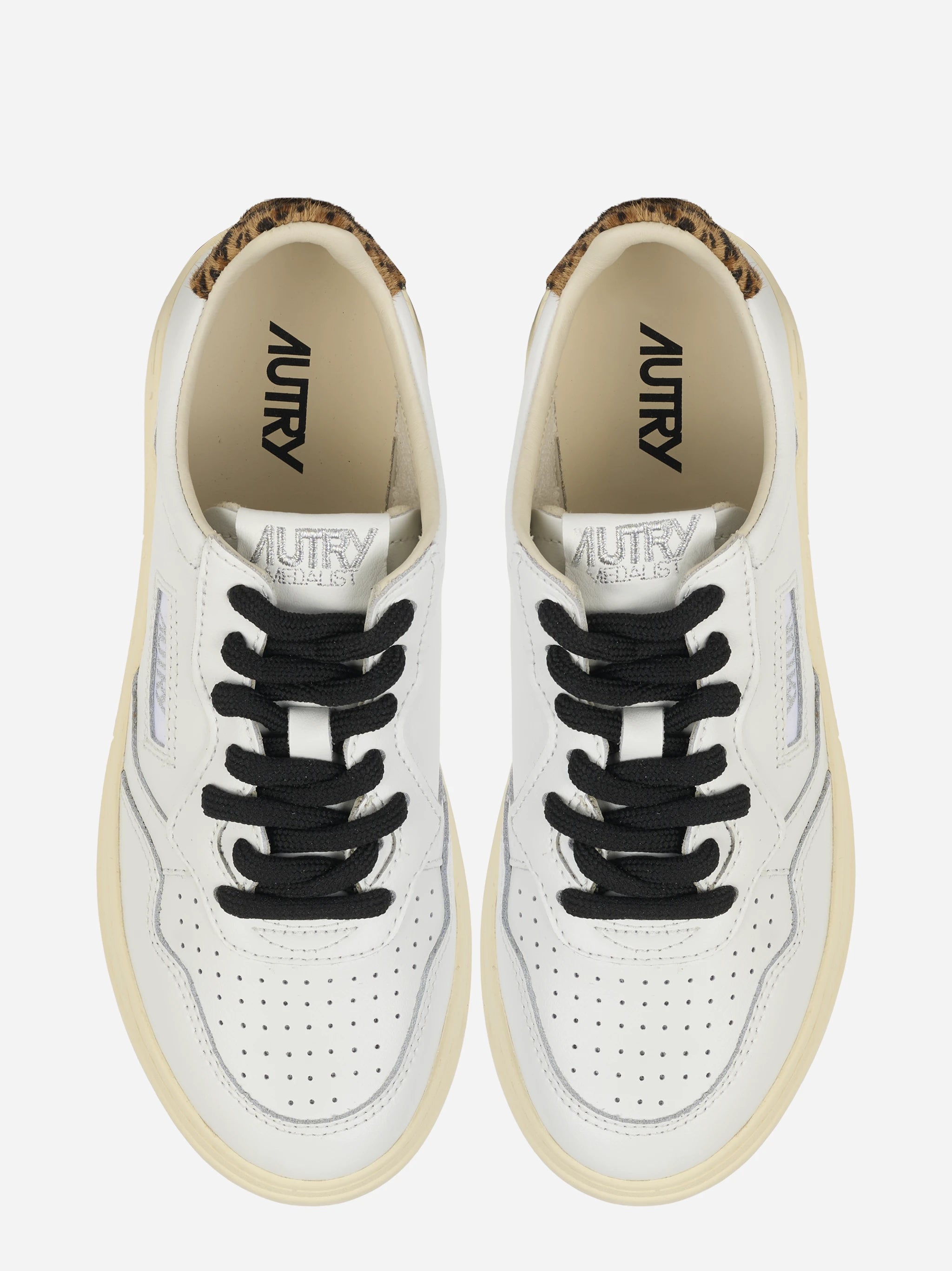 Sneakers Medalist Low In Pelle Bianca E Leopard