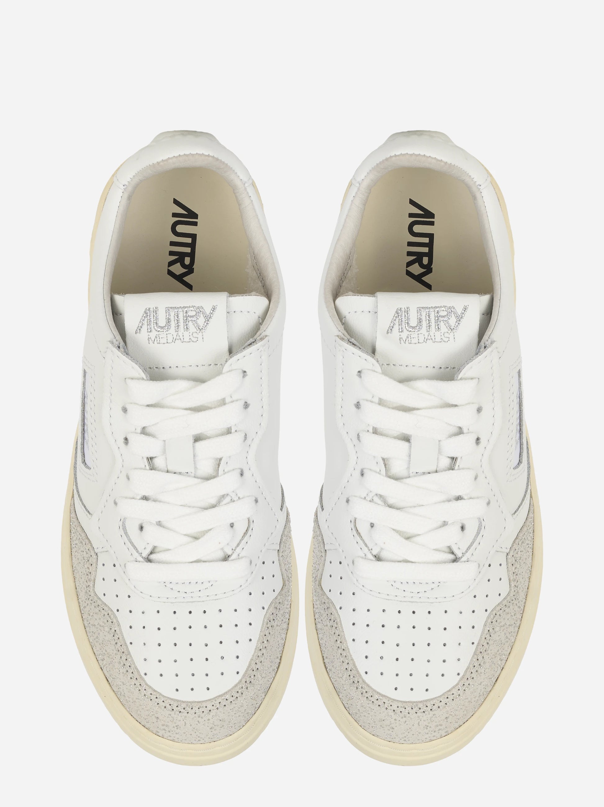 Sneakers Medalist Low In Pelle Bianca E Stars Grigio