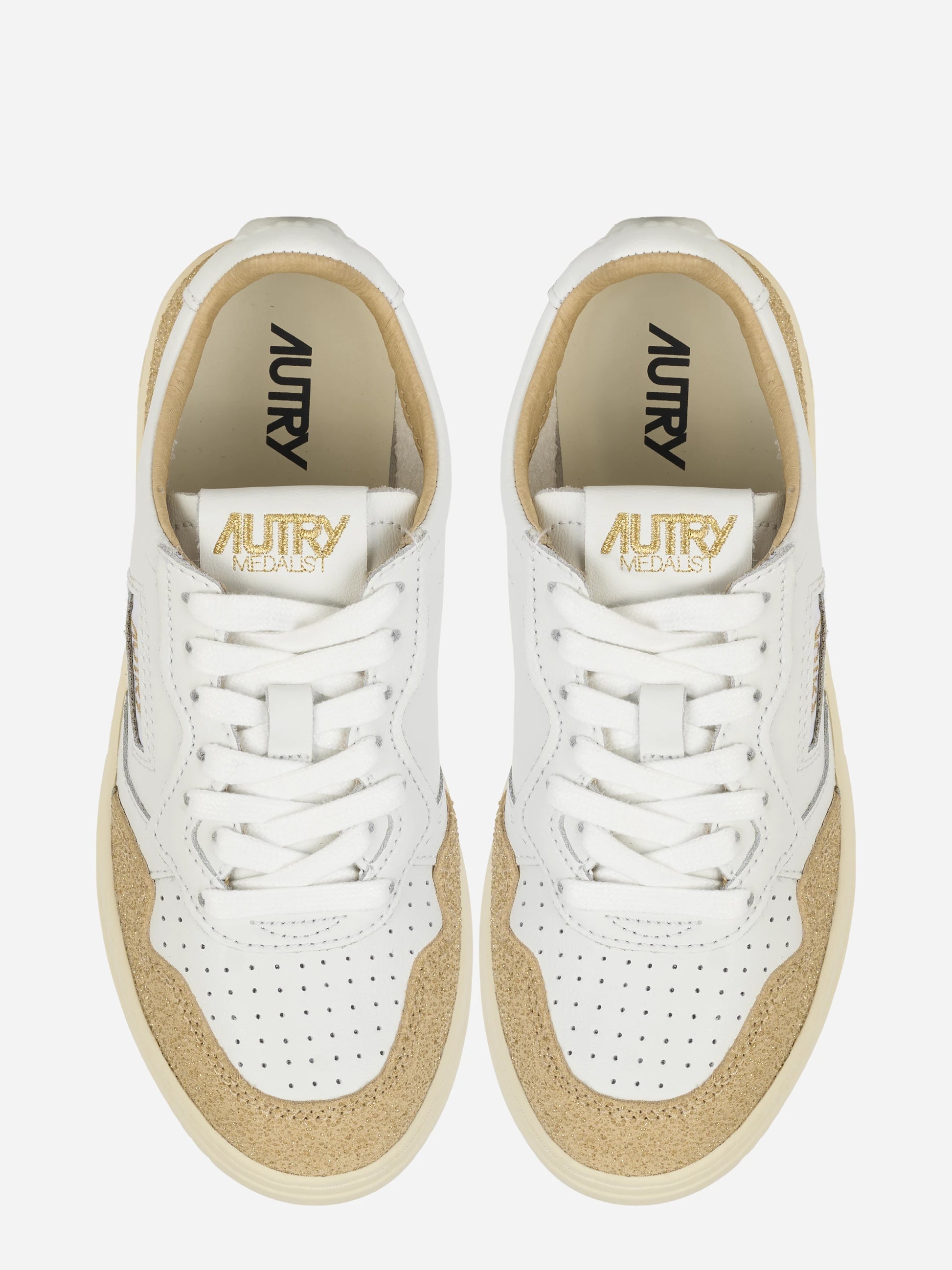 Sneakers Medalist Low In Pelle Bianca E Stars Ecru