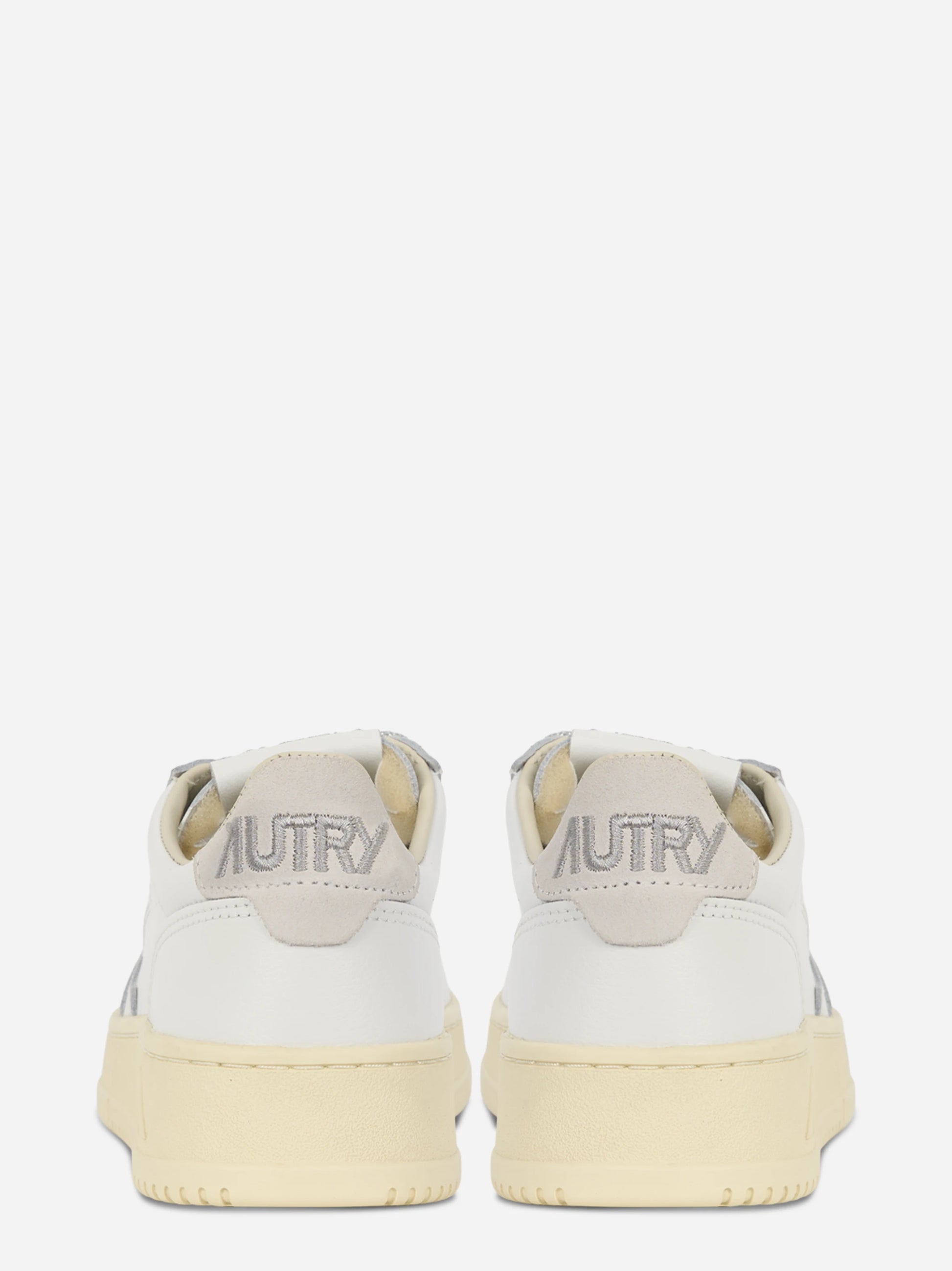 Sneakers Medalist Low In Pelle Bianca E Dettagli Lurex Argento