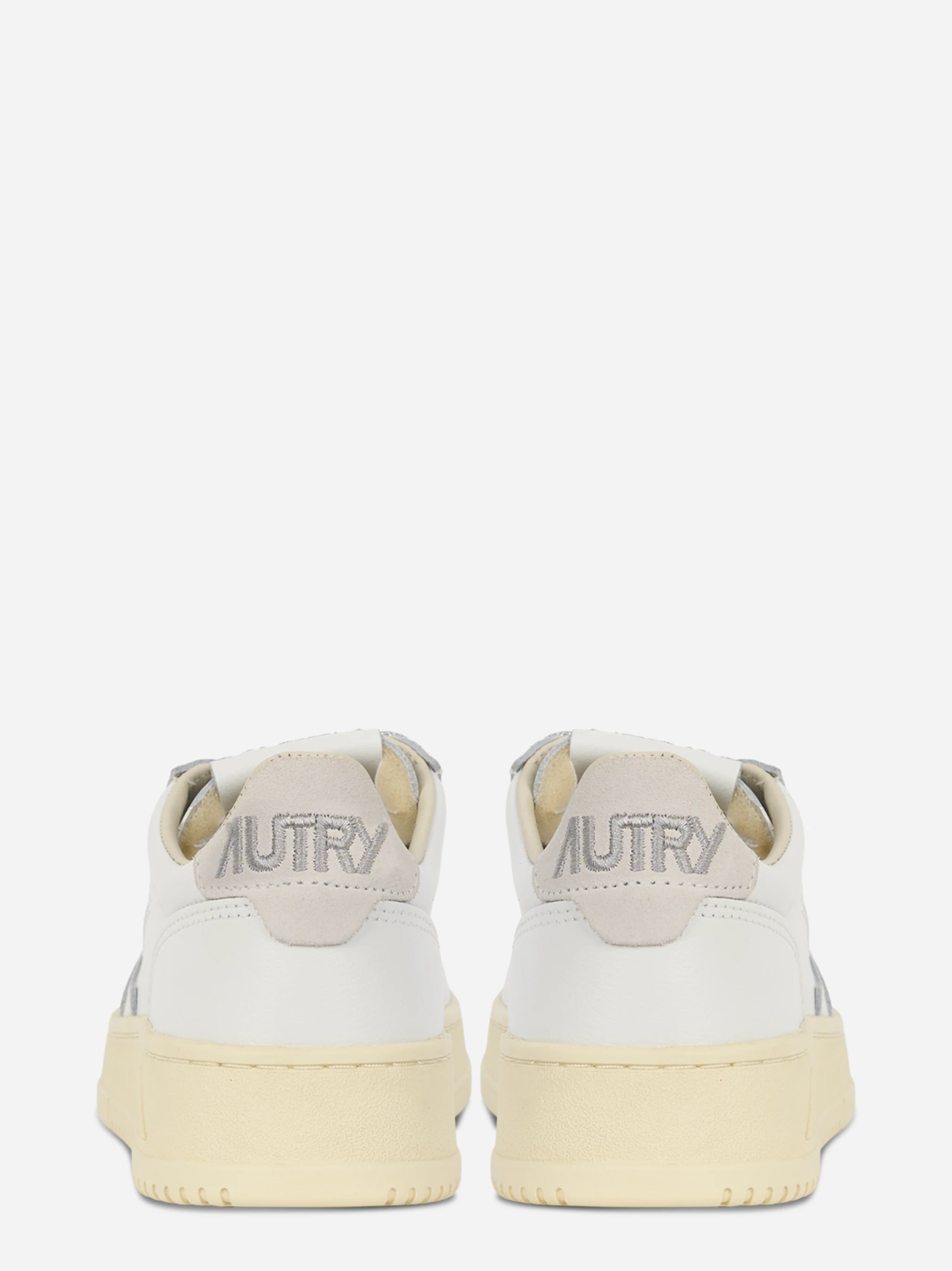 Sneakers Medalist Low In Pelle Bianca E Dettagli Lurex Argento