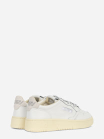 Sneakers Medalist Low In Pelle Bianca E Dettagli Lurex Argento