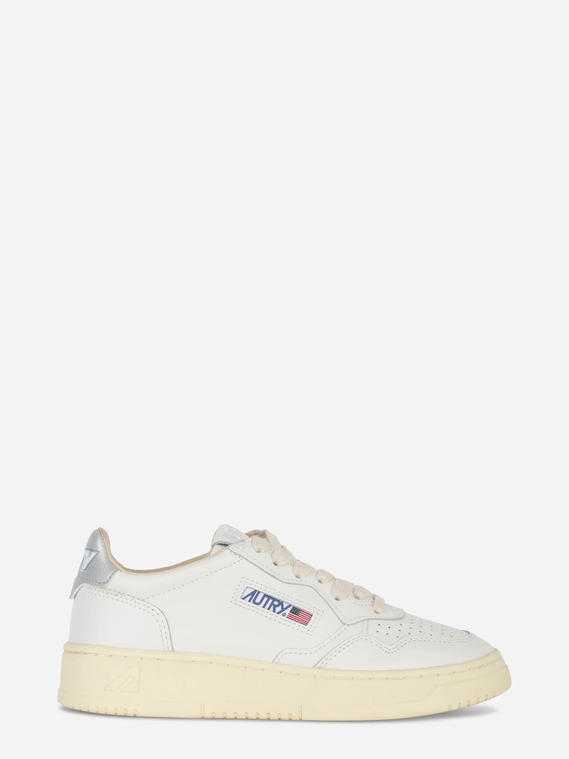 Sneakers Medalist Low In Pelle Bianca E Argento
