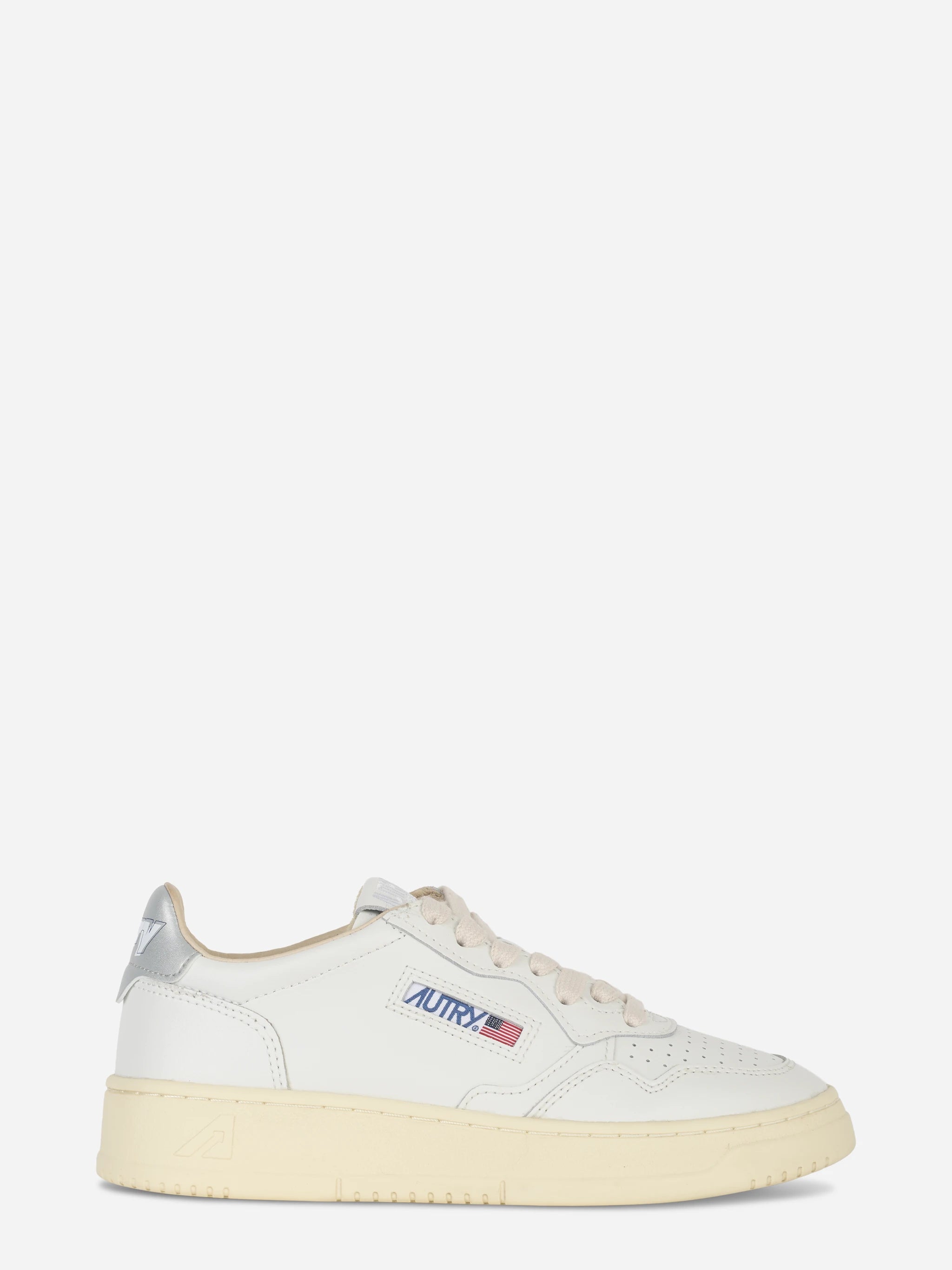 Sneakers Medalist Low In Pelle Bianca E Argento